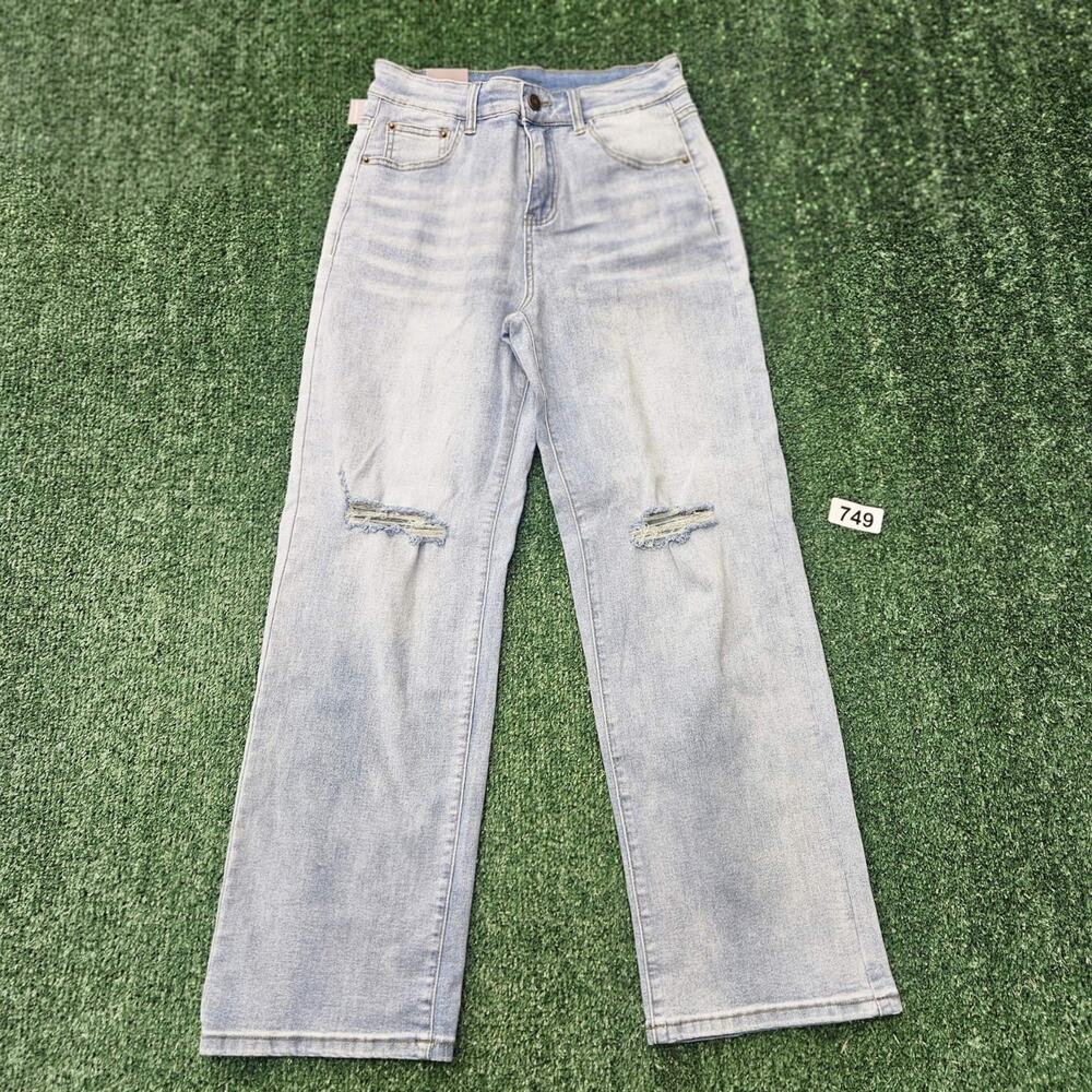 Womens KDF Distressed Wide Leg Jeans Size 6 NWT